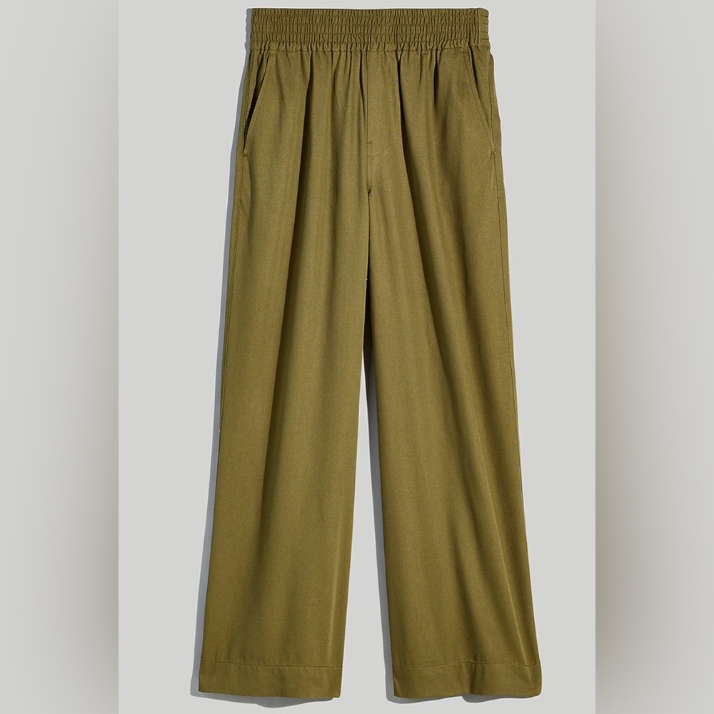 Madewell Drapeweave Carly Wide-Leg Pants in Kale